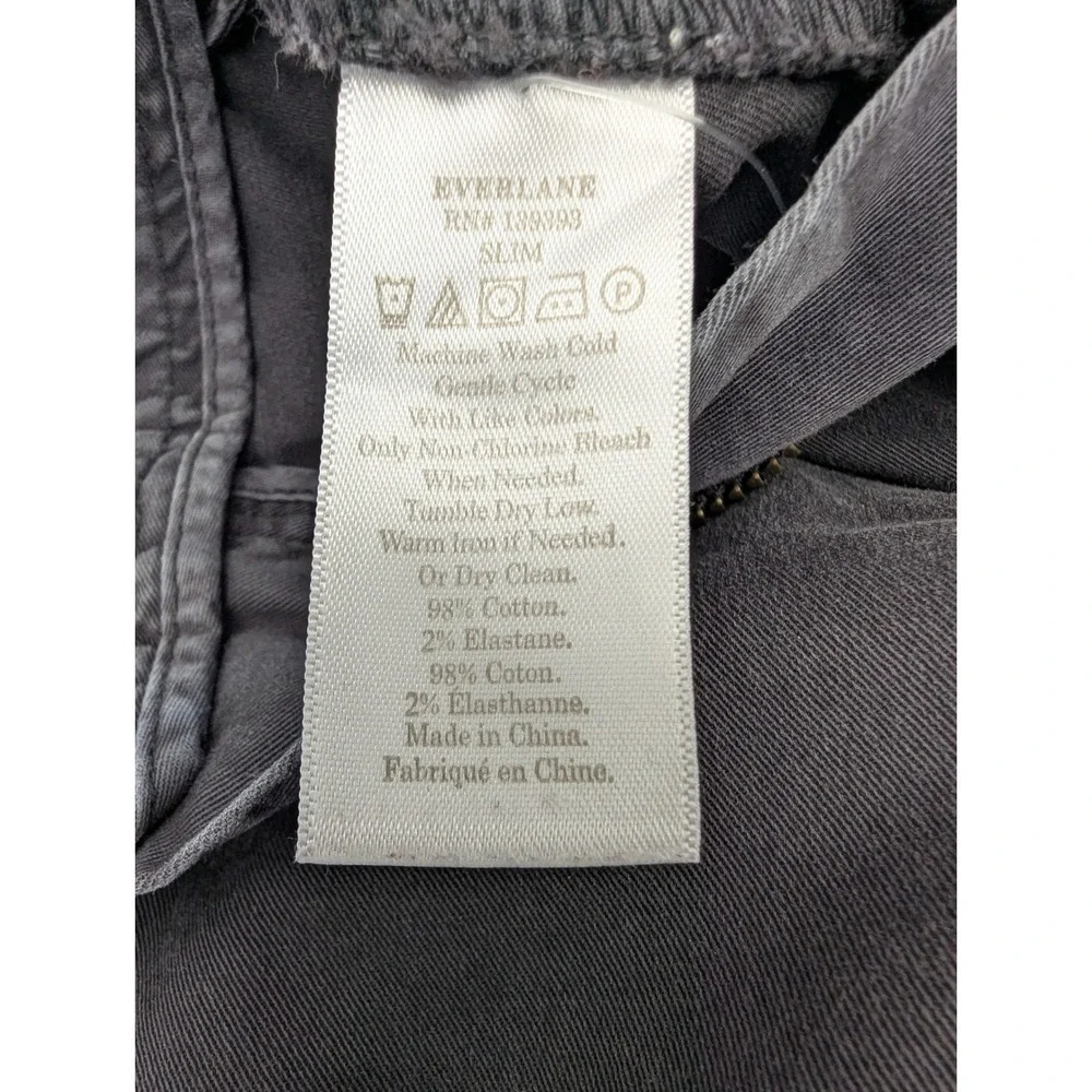 Everlane Slim Fit Chino Pants Charcoal Gray Cotton Twill‎ Mens 33x32 Minimalist